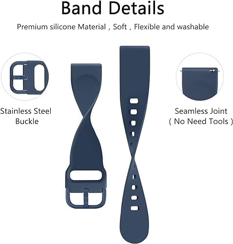Printme 22mm Watch Straps Belt Band Compatible with Noise ColorFit Ultra/Ultra 2, Vision, Caliber, Pro 3, Boat, Active/GPS, Buzz, Nav & Nav+, Universal Compatibility Smartwatch Straps (Navy Blue) - Image 2