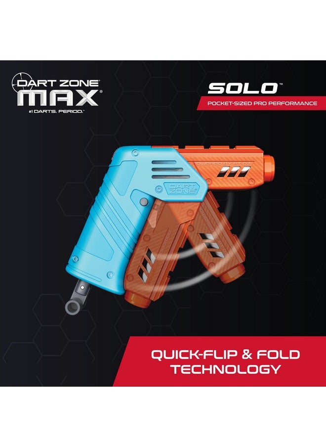 Dart Zone - Max Solo Pro Foam Dart Blaster Pistol - 120 Fps Single-Shot Foam Dart Blaster For Adults - Mini Foam Blaster For Ages 14+ With 1 Dart Capacity, Quick Fold Action & 10 Darts - 120 Ft Range - Image 1