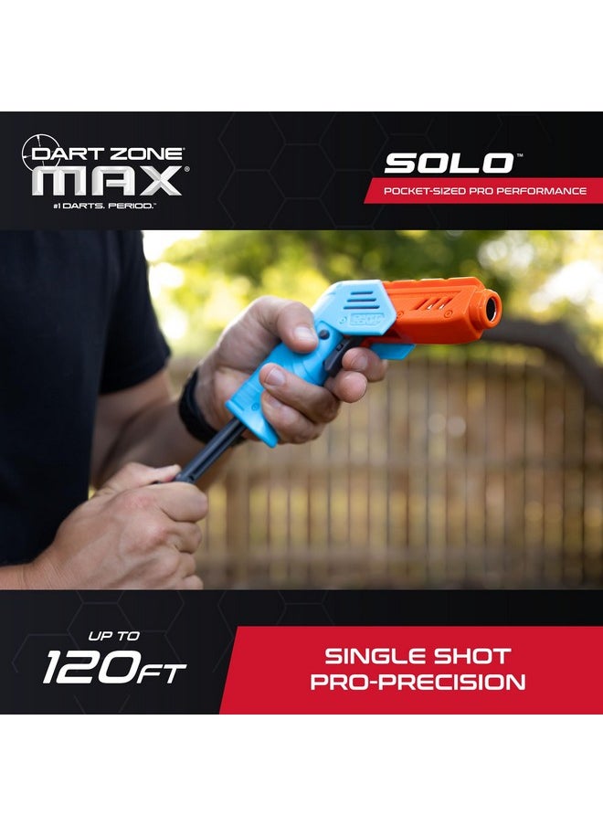 Dart Zone - Max Solo Pro Foam Dart Blaster Pistol - 120 Fps Single-Shot Foam Dart Blaster For Adults - Mini Foam Blaster For Ages 14+ With 1 Dart Capacity, Quick Fold Action & 10 Darts - 120 Ft Range - Image 1