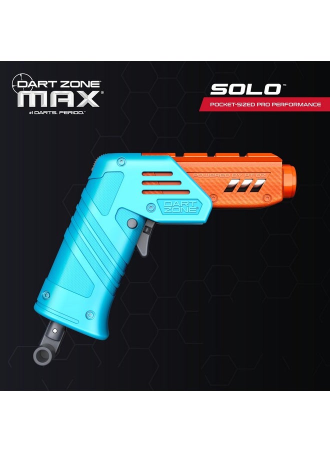 Dart Zone - Max Solo Pro Foam Dart Blaster Pistol - 120 Fps Single-Shot Foam Dart Blaster For Adults - Mini Foam Blaster For Ages 14+ With 1 Dart Capacity, Quick Fold Action & 10 Darts - 120 Ft Range - Image 1