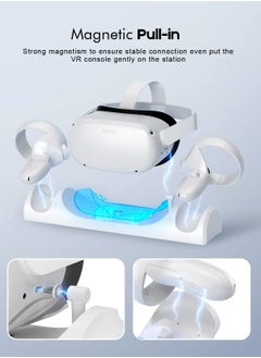 KASTWAVE Charging Dock for Oculus Quest 2 / Meta Quest 2 with LED Light, Magnetic Charging Station for VR Headset and Touch Controllers, with 2 Rechargeable Batteries/Type-C Charger Cable  - Image 2