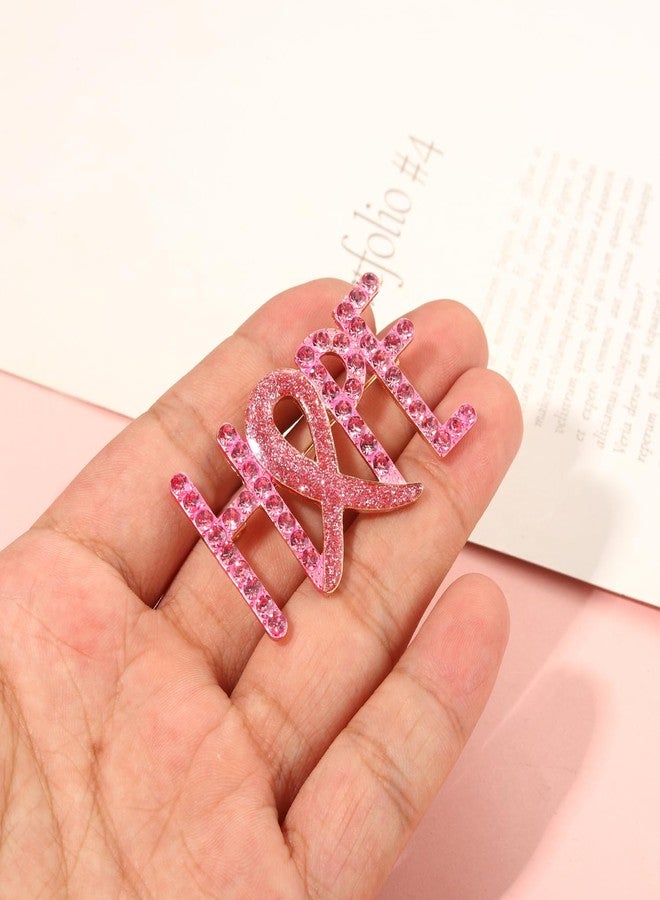 ARATLENCH Breast Cancer Awareness Brooches -Pink Glitter Rhinestone Hope Prayer Faith Believe Lapel Pins Jewelry Accessories Breast Cancer Survivor Gifts for Woman (HOPE brooch B, 1) - Image 5