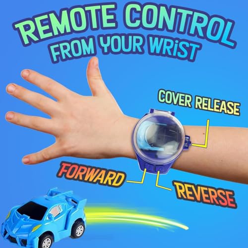 KRIMION Mini Remote Control Car Watch Toys, Rechargeable Mini Car Toy For Kids With Usb Charging Cable - 2 Function Remote In Watch, Blinking Lights In Carcute Wrist Racing Car (Style 7), Multicolor - Image 5