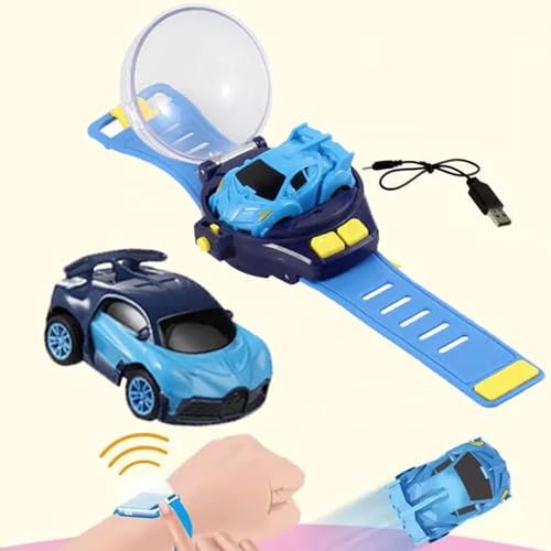 KRIMION Mini Remote Control Car Watch Toys, Rechargeable Mini Car Toy For Kids With Usb Charging Cable - 2 Function Remote In Watch, Blinking Lights In Carcute Wrist Racing Car (Style 7), Multicolor - Image 1