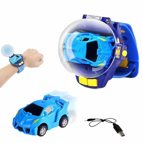 KRIMION Mini Remote Control Car Watch Toys, Rechargeable Mini Car Toy For Kids With Usb Charging Cable - 2 Function Remote In Watch, Blinking Lights In Carcute Wrist Racing Car (Style 7), Multicolor - Image 3