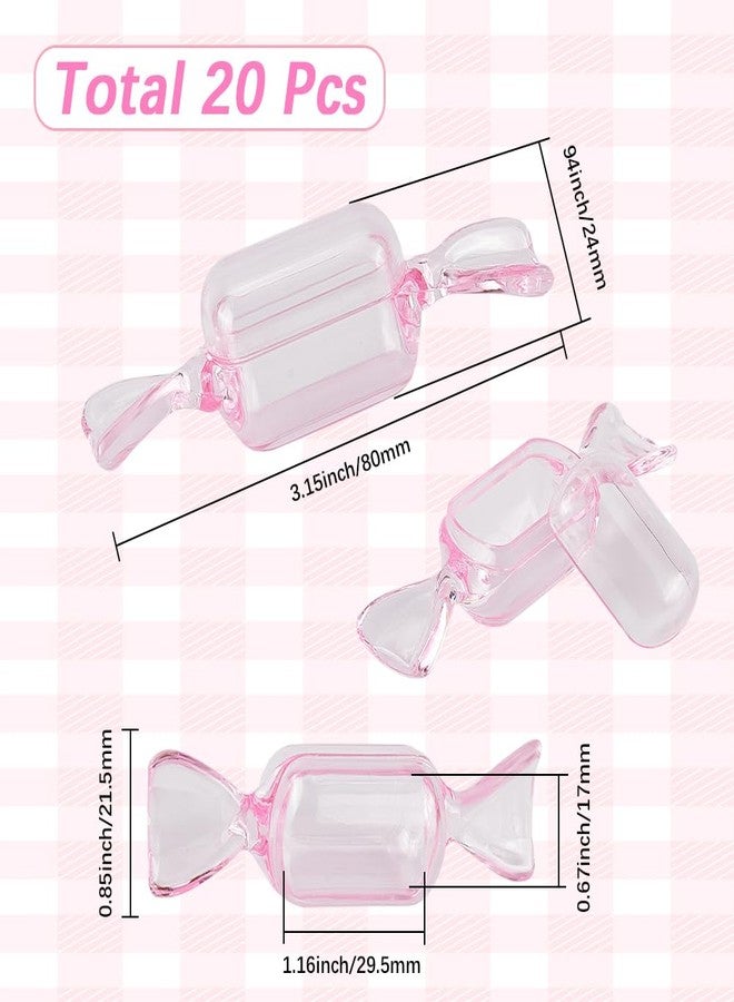 SOFPLATE 20Pcs Candy Shaped Jewelry Box Mini Portable Jewelry Box Small Plastic Transparent Pink Dessert Beading Trinket Storage Containers for Jewelry Rings Earrings Wedding Party Gift Case Packing - Image 2