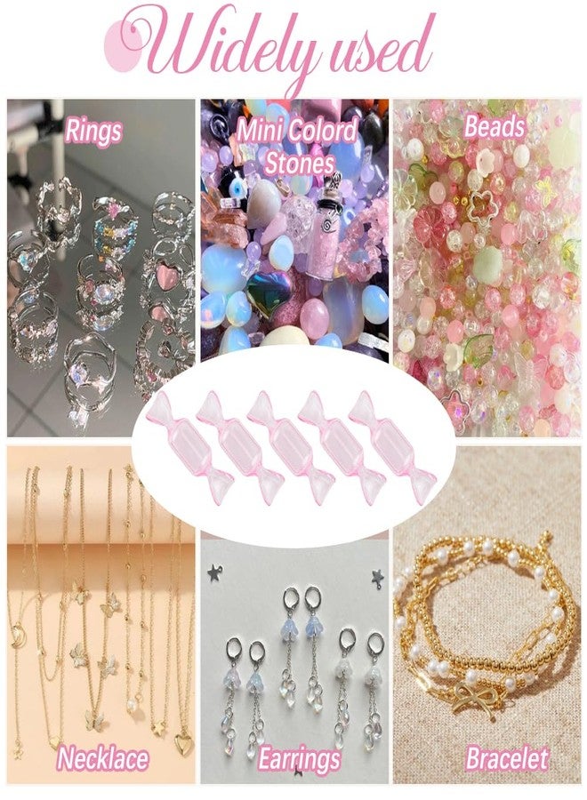 SOFPLATE 20Pcs Candy Shaped Jewelry Box Mini Portable Jewelry Box Small Plastic Transparent Pink Dessert Beading Trinket Storage Containers for Jewelry Rings Earrings Wedding Party Gift Case Packing - Image 5