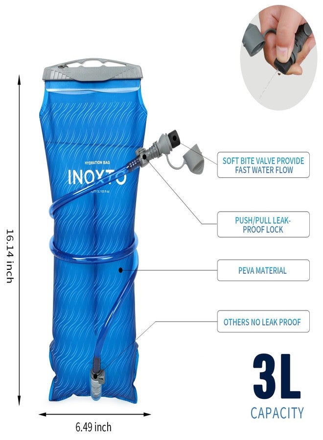 IX INOXTO INOXTO 1.5L/2L Hydration Bladder, Water Bladder with Water Reservoir Hose Insulator & High Flow Bite Valve for Hiking Backpack, Leak Proof 1.5/2L Water Reservoir for Camping Cycling Running (3L) - Image 2