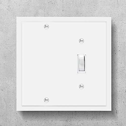 Henne Bery Modern Edge Decorative Wall Plate Switch Plate Outlet Cover, Durable Solid Zinc Alloy (Blank/Toggle, White) - Image 3