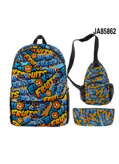 Blox Cartoon Backpack Three-piece Student School Bag 