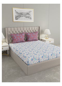 Raymond Raymond Home Queen Flat sheet Super Soft 104 TC Pure Cotton (224x254 cm, 46x69 cm) Flat sheet & 2 PillowCases  - Image 1