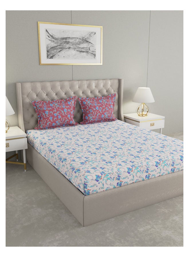 Raymond Raymond Home Queen Flat sheet Super Soft 104 TC Pure Cotton (224x254 cm, 46x69 cm) Flat sheet & 2 PillowCases  - Image 1