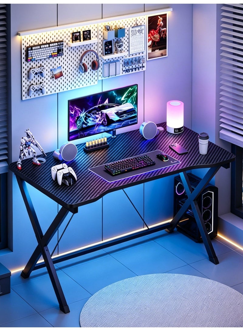 SHEIDLIN Ergonomic gaming desk, computer desk in two sizes, home office desk with cable management function, carbon fiber e-sports workstation suitable for small spaces - Image 1