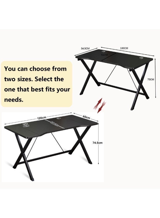 SHEIDLIN Ergonomic gaming desk, computer desk in two sizes, home office desk with cable management function, carbon fiber e-sports workstation suitable for small spaces - Image 4