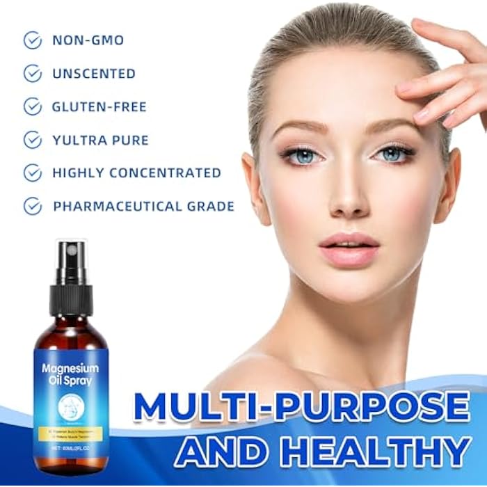 Qiaolimt Magnesium Spray, Pure Magnesium Oil Spray for Feet, Leak-Proof Portable Package, Magnesium Oil Body Care Natural Formula, Easy to Absorb and Soothe, 2 fl oz - Image 5