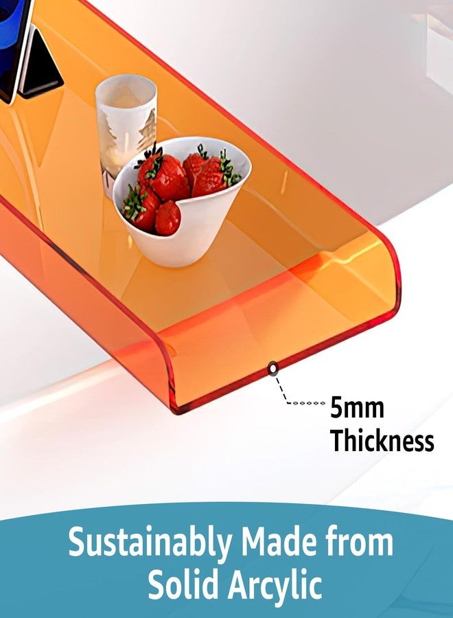 Cumeysnon Clear Acrylic Bathtub Tray Luxury Bath Tub Tray Caddy for Tub Waterproof Bathtub Shelf Organizer Bathroom Accessories Spa Relaxation Housewarming Gifts New Mom Gifts (39",Orange) - Image 5