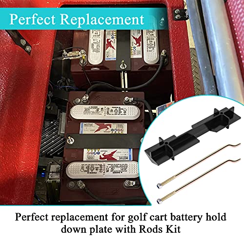 9.99WORLD MALL Golf Cart Battery Hold Down Plate with Rods Kit for EZGO TXT RXV 1994-up Gas and Electric Gas and Electric Golf Cart, OEM# 70045G01 01101-G01 - Image 3