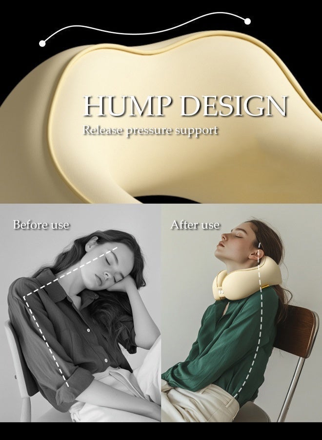 DUNISO Travel Neck Pillow Memory Foam Neck Pillow Airplane Travel Pillow Adjustable Clasp U-shaped Pillow with Storage Carry Bag Relieve Neck Pain Breathable Flight Travel Pillow Ergonomic Comfortable Neck Pillow for Sleeping on Flights Cars Office Home Use - Image 5