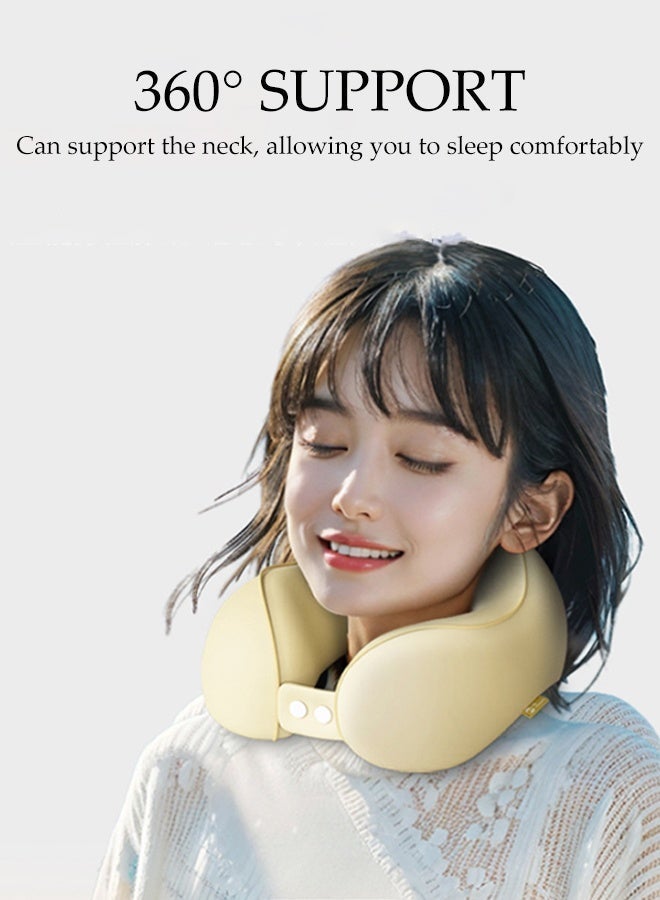 DUNISO Travel Neck Pillow Memory Foam Neck Pillow Airplane Travel Pillow Adjustable Clasp U-shaped Pillow with Storage Carry Bag Relieve Neck Pain Breathable Flight Travel Pillow Ergonomic Comfortable Neck Pillow for Sleeping on Flights Cars Office Home Use - Image 2