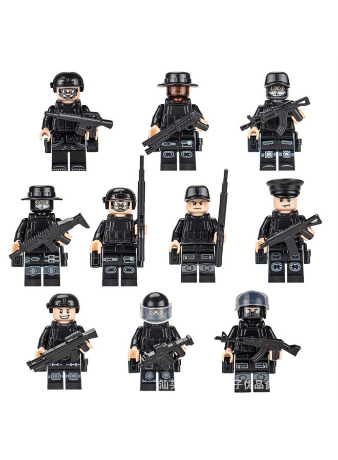 Cross-border Special Police Wolf Warriors Special Forces Building Blocks Doll Educational Children's Assembled Model For Foreign Trade Toys 