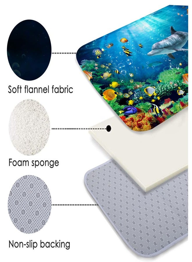LYFANS Bath mats in Bathroom and Kitchen Sponge Foam Carpet absorbs Soft (71 x 24 inches), Flange mats in Bedside and Living Room are Non Slip and Bright 3D Printing (Dolphin Underwater World) - Image 2