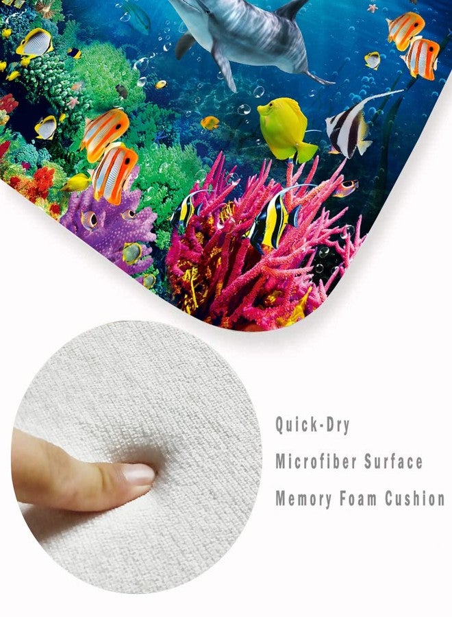 LYFANS Bath mats in Bathroom and Kitchen Sponge Foam Carpet absorbs Soft (71 x 24 inches), Flange mats in Bedside and Living Room are Non Slip and Bright 3D Printing (Dolphin Underwater World) - Image 3