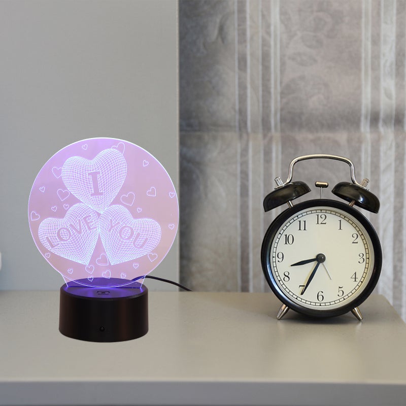 3D Lamp Visual Light Effect & Colors Changes Night Light (I LOVE YOU Heart) - Image 4