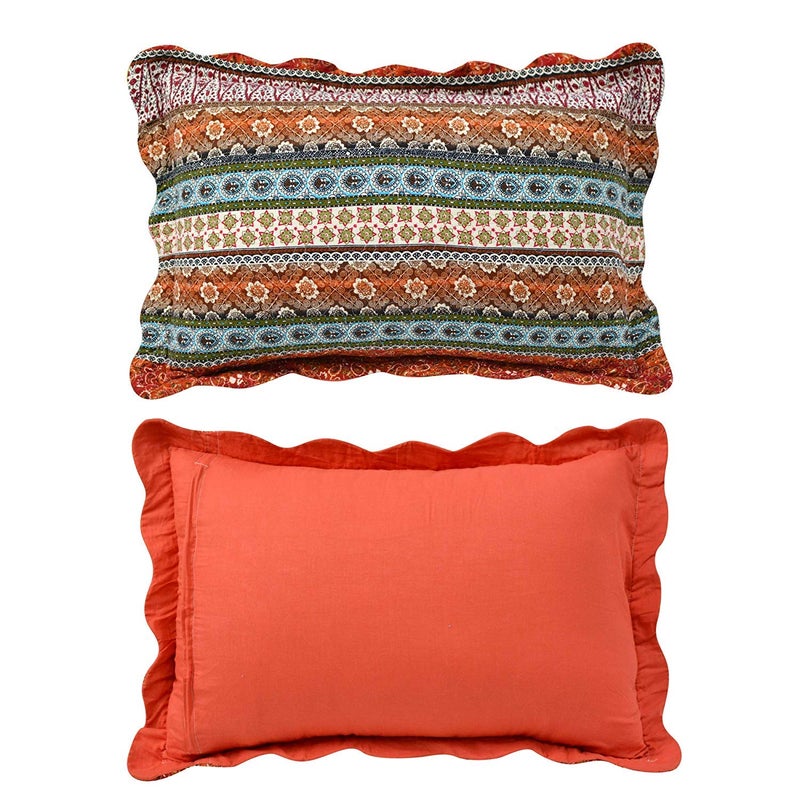 Brandream Bohemian Style Quilted Pillow Shams Set of 2 Exotic Striped Pillow Cases Standard Size - Image 3