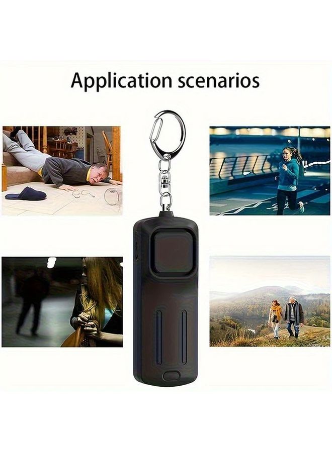 Black Personal Safety Alarm 130dB Loud with LED Light for Women Men Students Seniors - Image 5