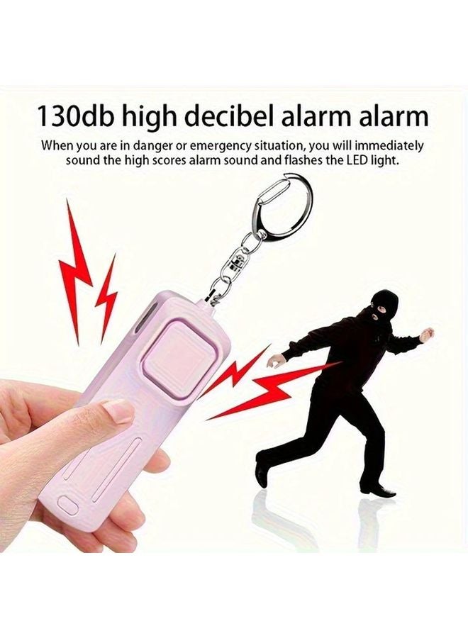 Black Personal Safety Alarm 130dB Loud with LED Light for Women Men Students Seniors - Image 3