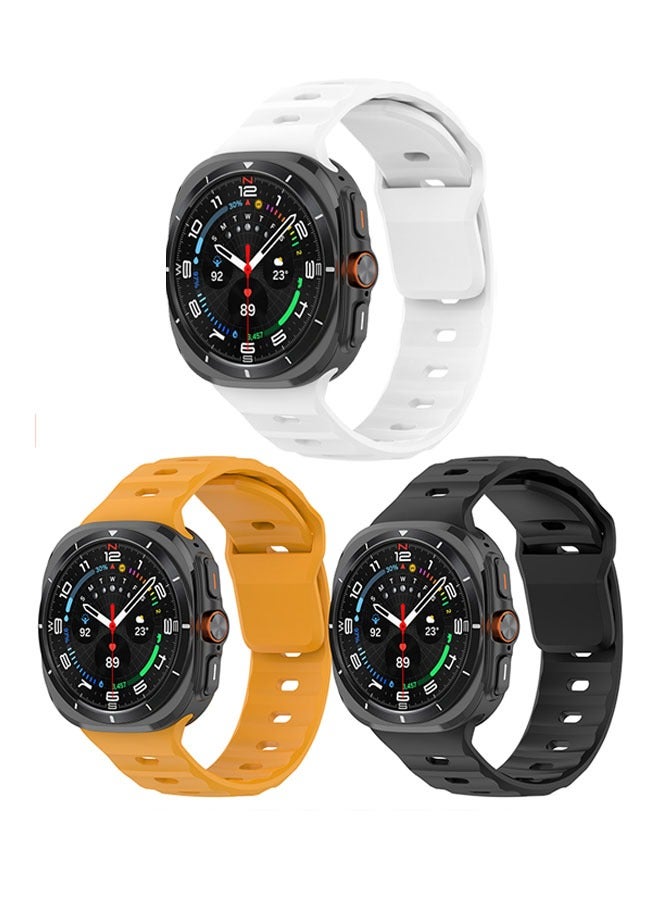 Samsung Galaxy watch Ultra Straps for Women Men,3 Pack Silicone Strap Replacement Wristbands Compatible with Samsung Galaxy watch Ultra 47mm Sport Silicone Strap - Image 1
