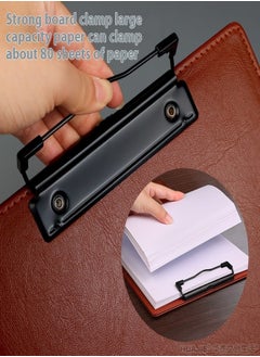 HUA JIE A4 Leather Conference Clipboard – Magnetic Writing Board with Document Holder for Business Meetings  - Image 3