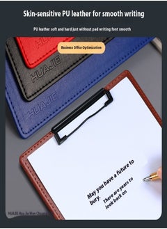 HUA JIE A4 Leather Conference Clipboard – Magnetic Writing Board with Document Holder for Business Meetings  - Image 2