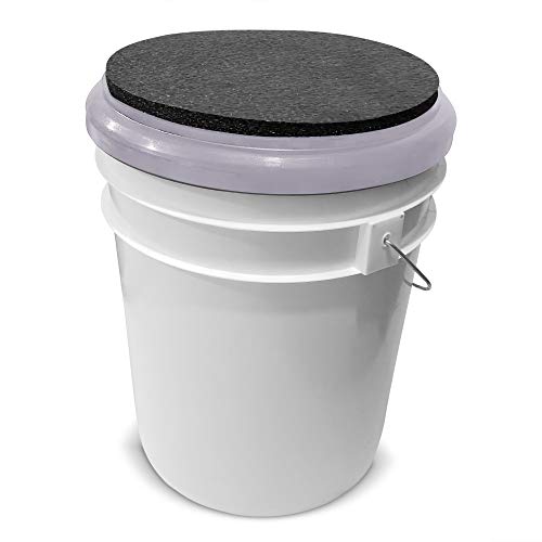 BUCKET PROS White Padded Bucket Lid White Frame/Black Pad by Bucket Lidz - Image 2