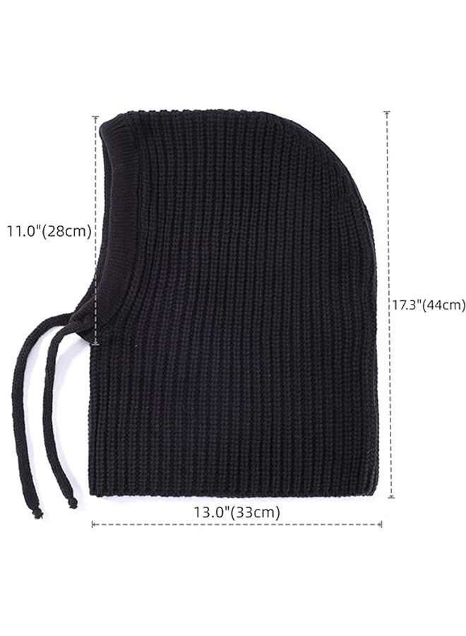 YJ Winter Hooded Knit Beanie with Scarf for Women & Men – Warm Fleece-Lined Balaclava Hat for Fall & Winter - Image 3