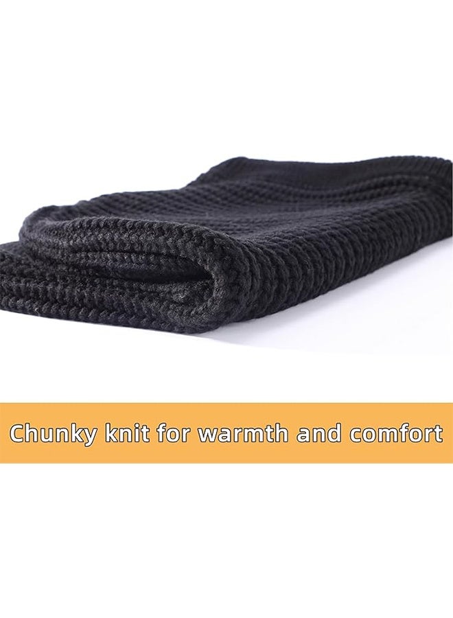 YJ Winter Hooded Knit Beanie with Scarf for Women & Men – Warm Fleece-Lined Balaclava Hat for Fall & Winter - Image 5