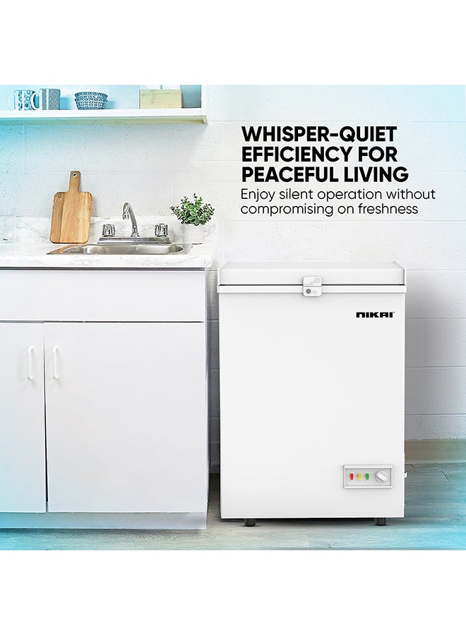 NIKAI 152L Gross/100L Net, Single Door Chest Freezer with Storage Basket, High Energy Efficiency Cooling System, Adjustable Temperature, Silent Operation, Ideal for Home & Restaurants - NCF152N24E 150 L NCF152N24E White - Image 5