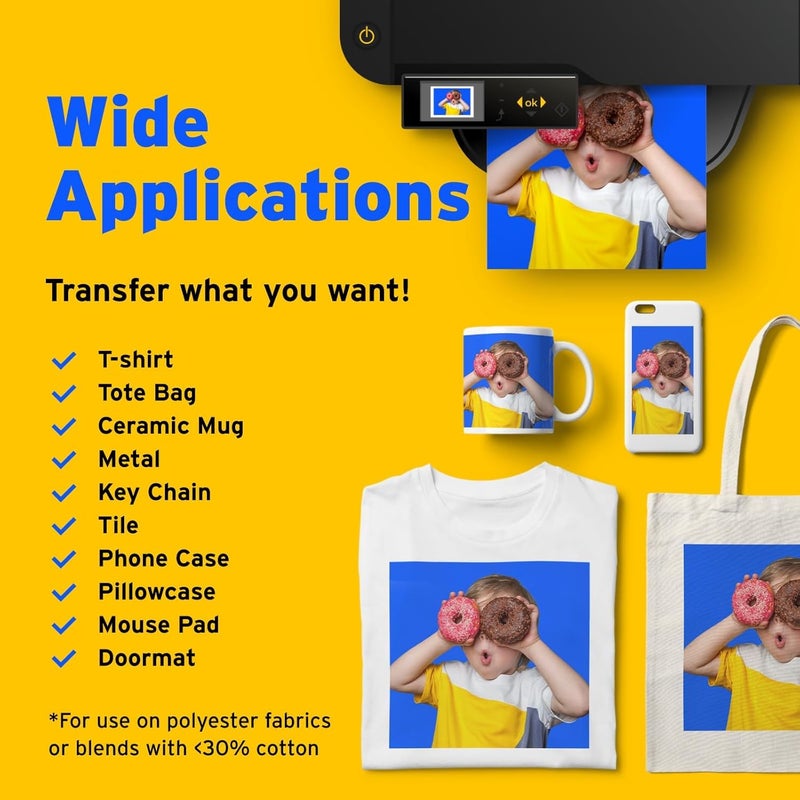 Universal Sublimation Ink Refill for All Inkjet Printers Heat Press Transfer on Mugs Bag T-Shirts Pillows Phone Case, 70 ML,4 PACK (Black,Cyan,Magenta, Yellow) - Image 3