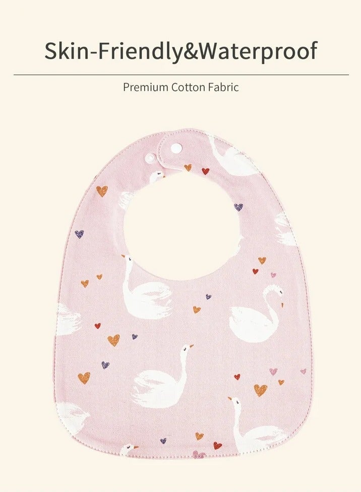 insular Waterproof Baby Bibs U-shaped Cotton Saliva 3pcs - Image 2