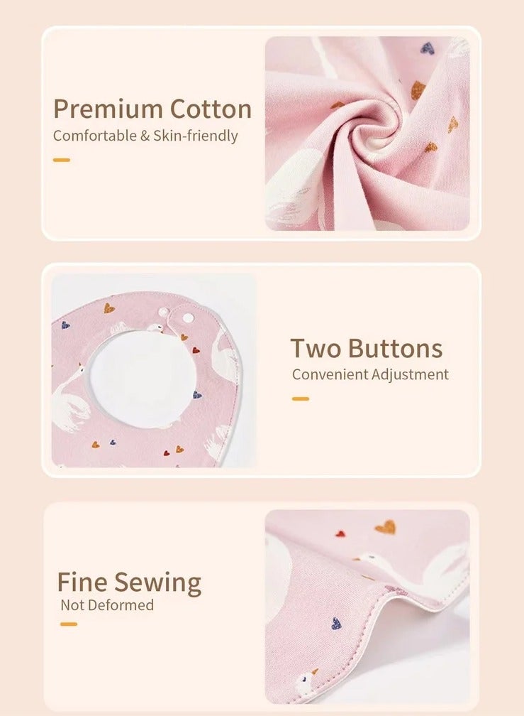 insular Waterproof Baby Bibs U-shaped Cotton Saliva 3pcs - Image 3