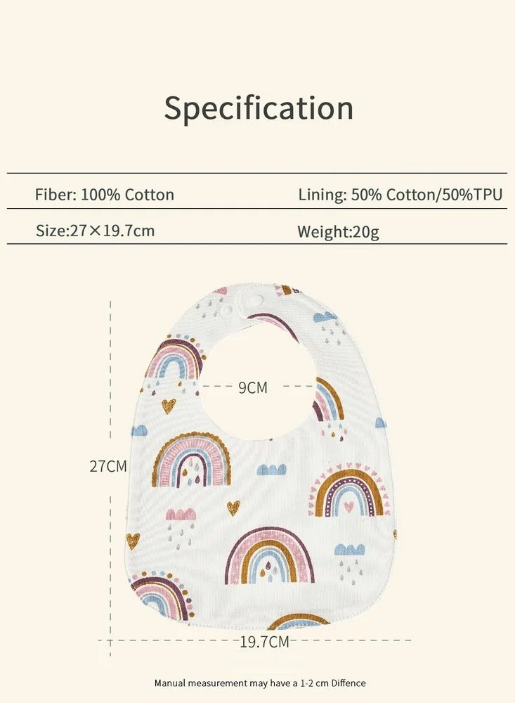 insular Waterproof Baby Bibs U-shaped Cotton Saliva 3pcs - Image 4