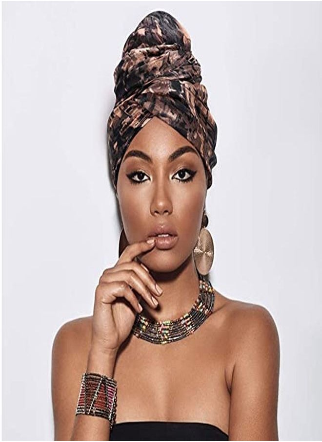 DRESHOW Turban Head Wraps For African Women Long Hair Scarf Shawl Hijab Headscarf Headwrap Hair Accessories  - Image 2