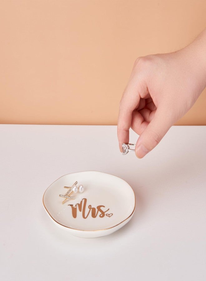 COZITED Mrs. Ring Dish Engagement Wedding Ring Holder Jewelry Dish Tray, Engagement Wedding Gifts for Couples Bridal Shower Gifts Bachelorette Gifts for Bride Future Mrs. Gift - Image 5