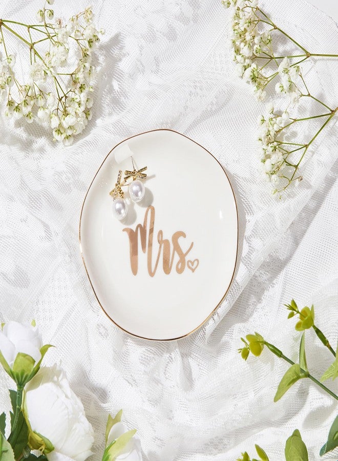 COZITED Mrs. Ring Dish Engagement Wedding Ring Holder Jewelry Dish Tray, Engagement Wedding Gifts for Couples Bridal Shower Gifts Bachelorette Gifts for Bride Future Mrs. Gift - Image 2