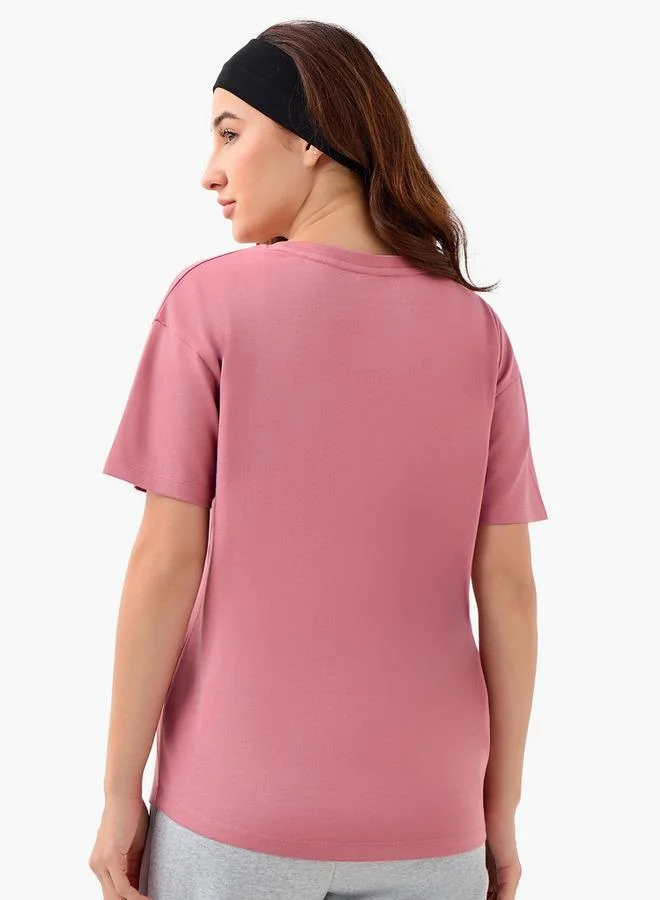 Kappa PINK Kappa Women Logo Embroidered Stretchable T shirt for Women | Best Price UAE