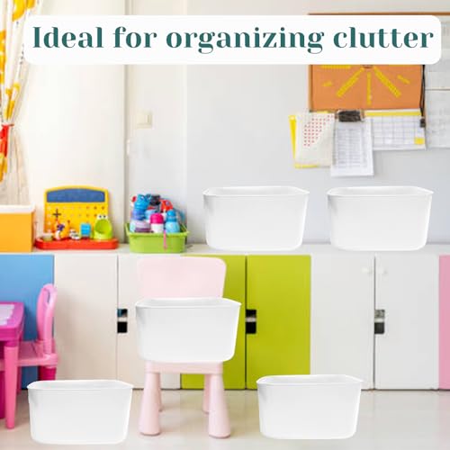 TANEMUDO 13 Pcs Plastic Storage Bins White Storage Bin Organizer Baskets Small Storage Containers for Pantry Home Kitchen (10 x 7 x 6 Inch) - Image 4