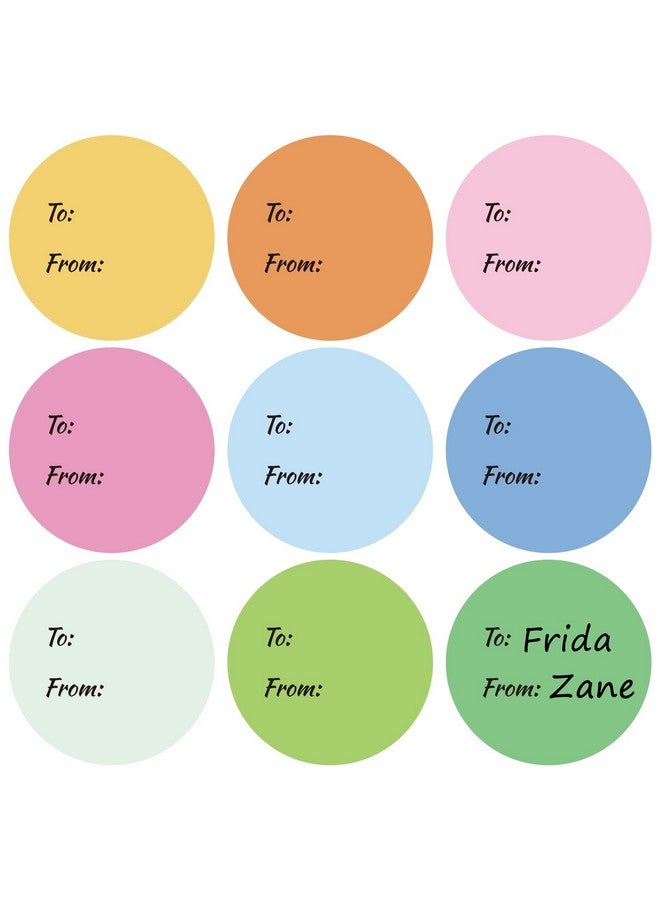 Whaline 315Pcs Pastel Gift Tag Stickers 2.5 Inch Colorful Circle Present Stickers To And From Selfadhesive Blank Seal Labels For Party Favors Marking 9 Colors - Image 1