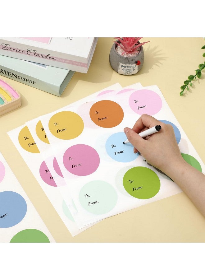 Whaline 315Pcs Pastel Gift Tag Stickers 2.5 Inch Colorful Circle Present Stickers To And From Selfadhesive Blank Seal Labels For Party Favors Marking 9 Colors - Image 4