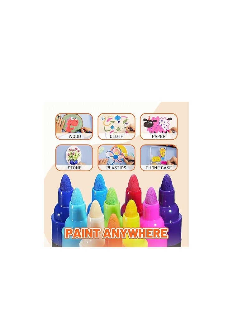 YPLUS Super Capacity Acrylic Paint Pens Markers, 16 Colors Big Acrylic Painting Pens Set, DIY Art Craft for Glass, Rock, Wood, Egg, Stone, Metal, Art Supplies - Image 1