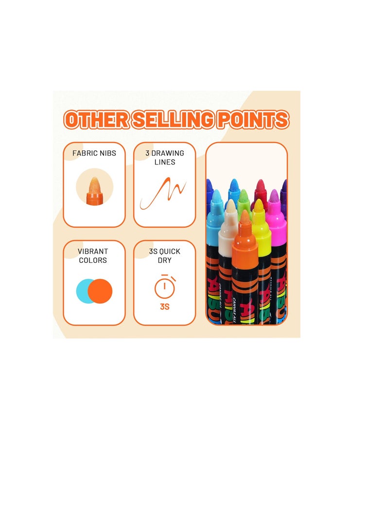 YPLUS Super Capacity Acrylic Paint Pens Markers, 16 Colors Big Acrylic Painting Pens Set, DIY Art Craft for Glass, Rock, Wood, Egg, Stone, Metal, Art Supplies - Image 4